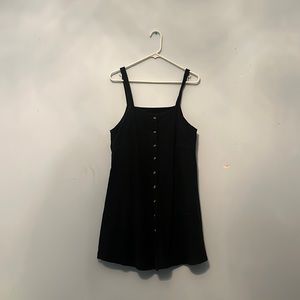 Korean Black Button Down Layering Dress